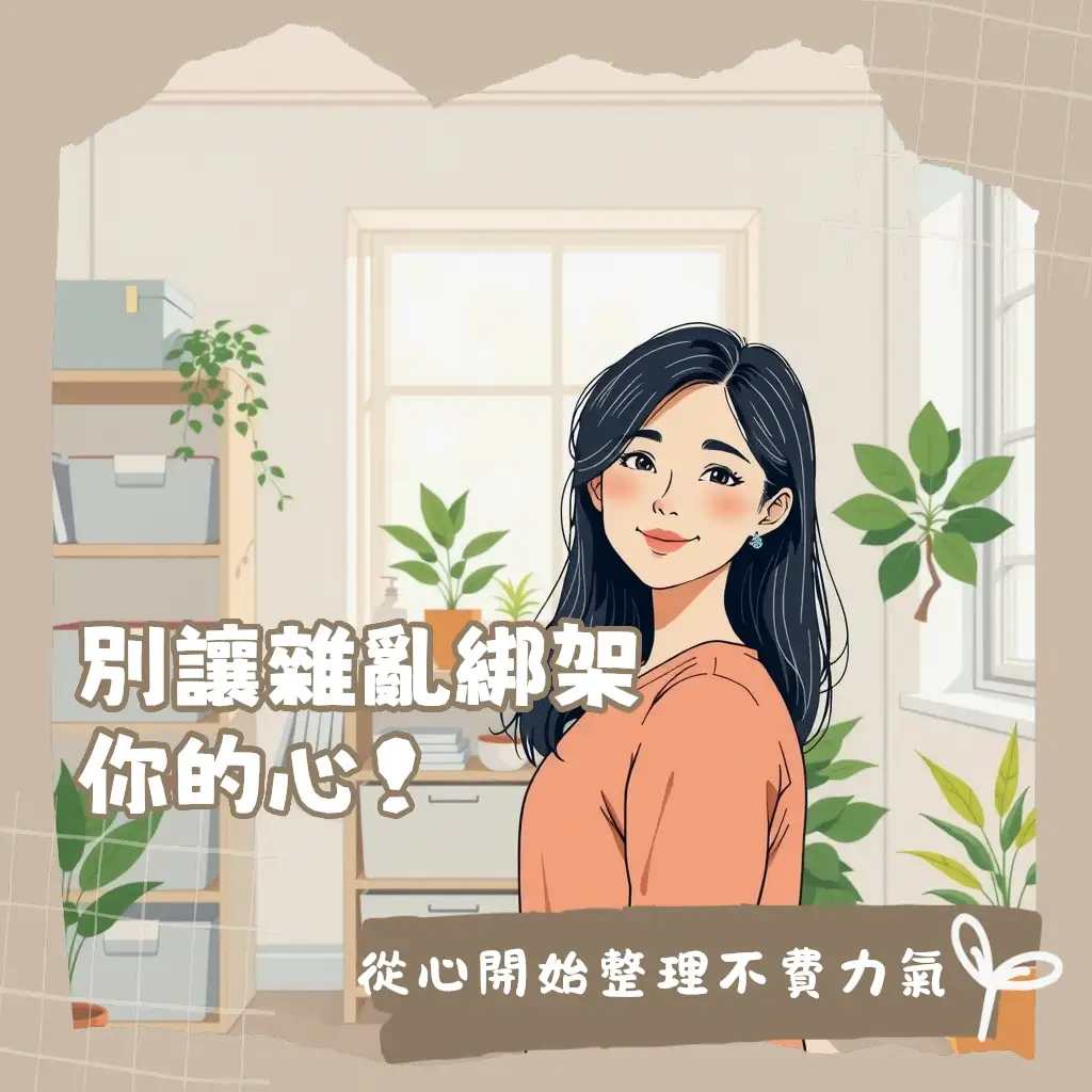 女子在溫馨房間內輕鬆整理物品，了解多久整理房間一次才能維持居家整潔，享受舒適生活。