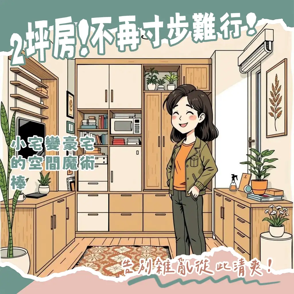 2坪房間收納技巧與多功能家具規劃，讓有限空間機能齊全且不擁擠的魔術屋改造指南。