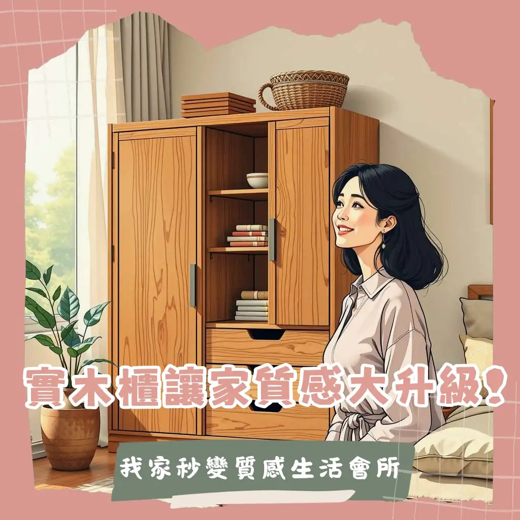 高質感實木收納櫃，以天然木紋與溫潤觸感打造舒適居家空間，提供客廳、臥室、書房等多功能收納解方，兼具美學與實用。