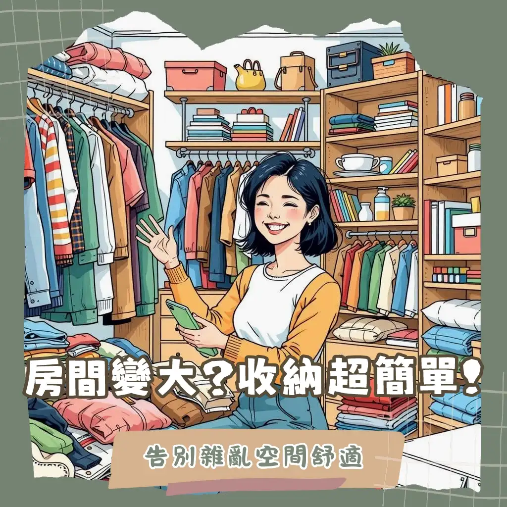 房間收納術：從雜亂到整潔的居家空間管理指南，包含斷捨離、分類與垂直收納技巧。