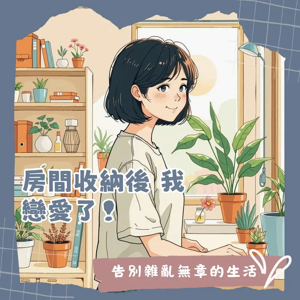 怎麼收納房間的步驟示意圖，展示斷捨離、物品分類與空間規劃，打造整潔居家空間。