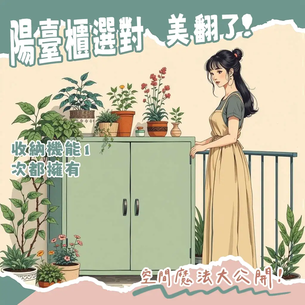 陽台收納櫃挑選指南，提供戶外防曬、防潮材質建議與實用收納技巧，打造整潔美觀的陽台空間。