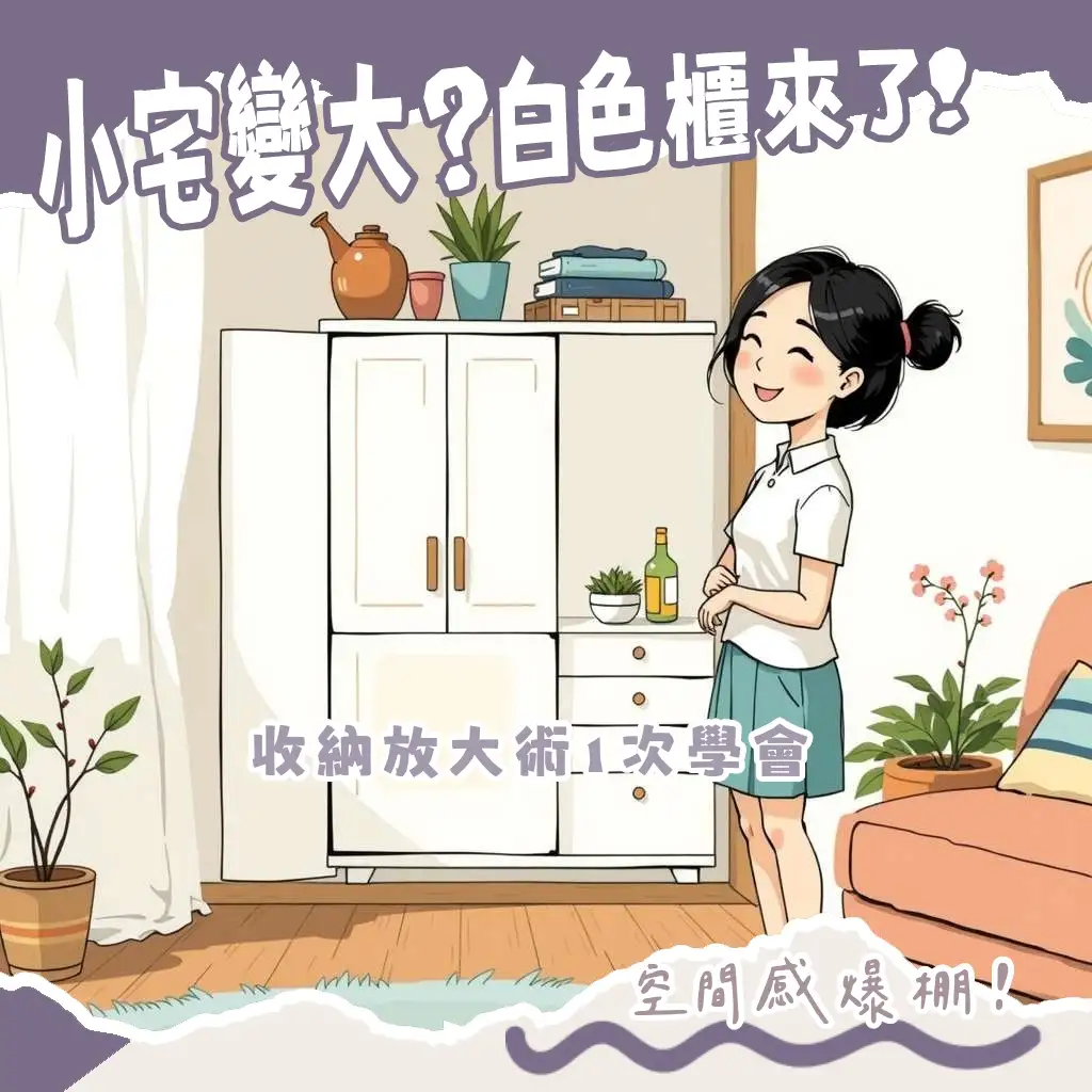 明亮百搭白色收納櫃，提升小坪數空間感，搭配不同風格輕鬆打造理想收納設計。