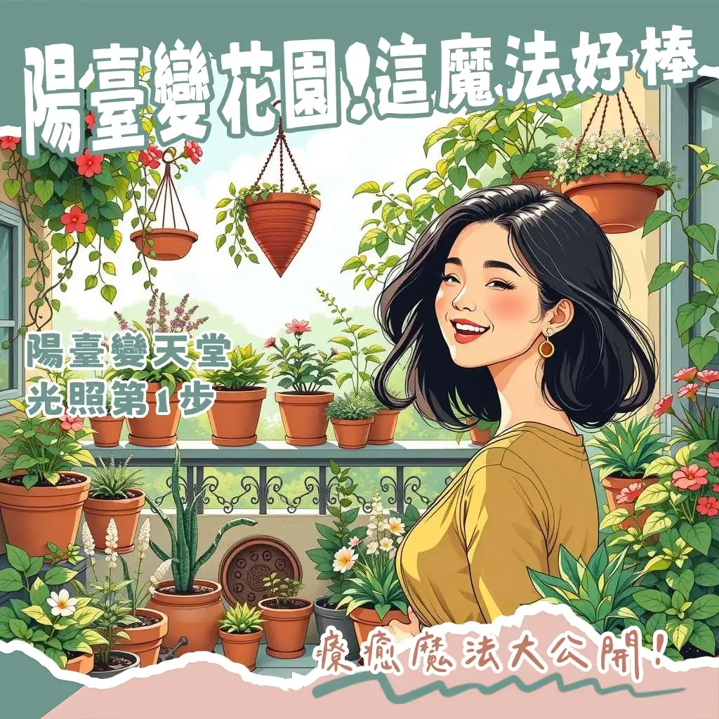 陽台植物佈置指南，教你如何規劃陽台空間，挑選適合植物，打造療癒系居家綠洲。