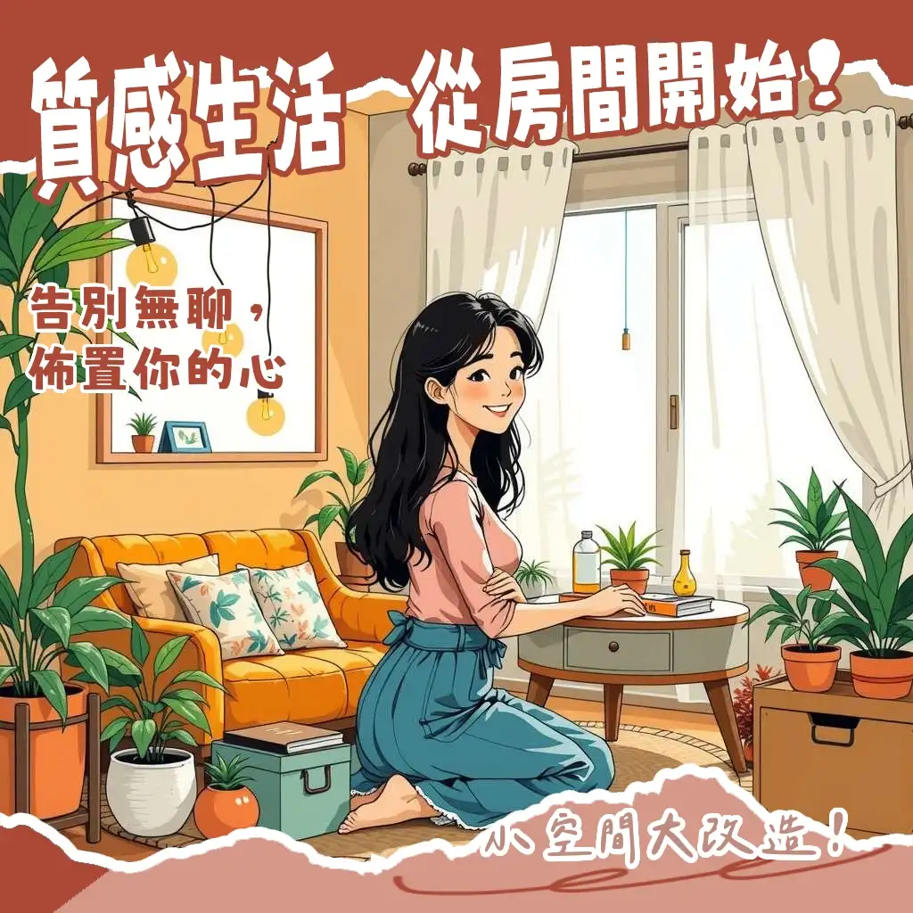 房間佈置小物推薦，包含抱枕、燈串、香氛、綠植等各式小物，教你如何輕鬆打造充滿個人風格的溫馨療癒空間。