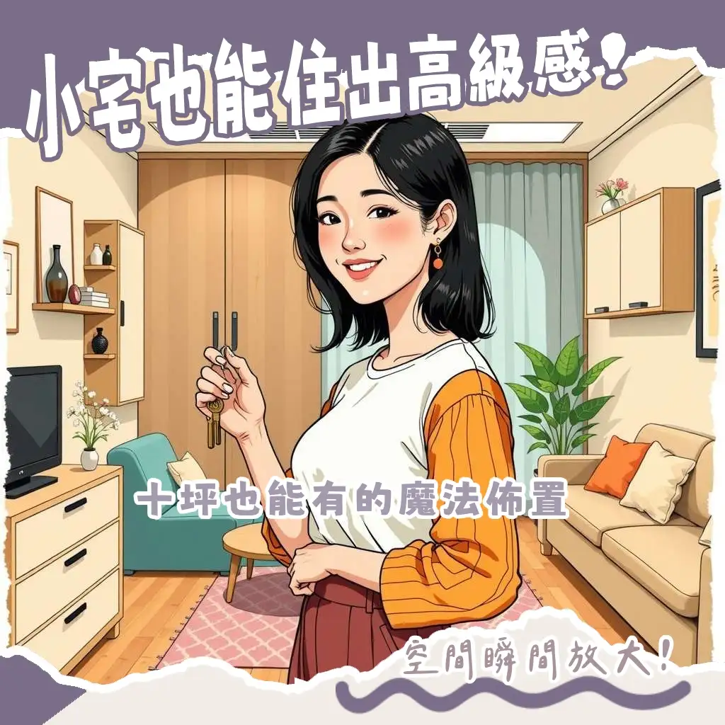 10坪套房佈置規劃圖，展示空間分區、家具擺設與收納技巧，營造寬敞舒適風格。