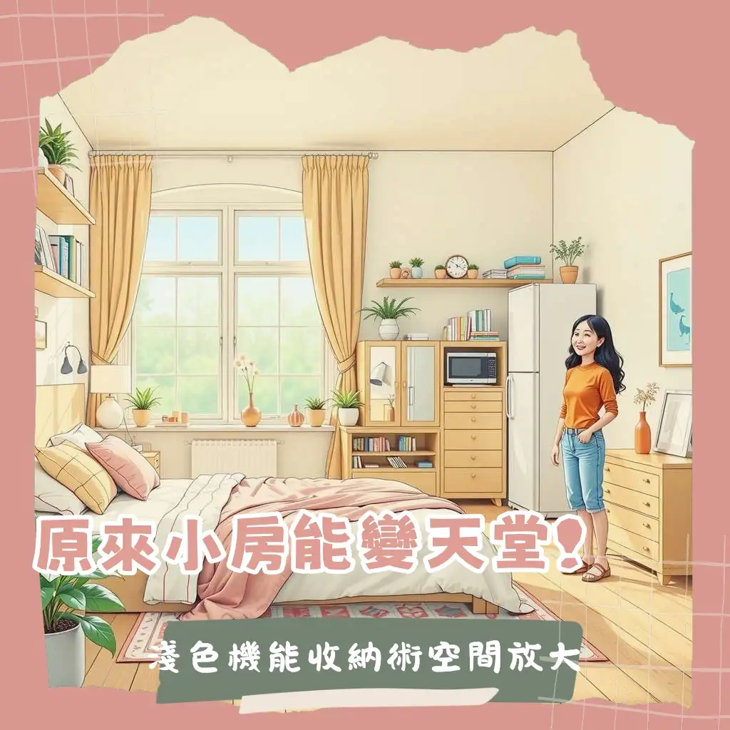 3坪臥室小坪數空間佈置與收納規劃，淺色系設計讓臥室視覺放大。