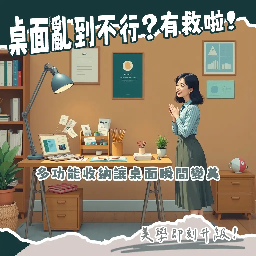 桌面亂到像颱風過後？讓木製桌上收納櫃來拯救你的美學！