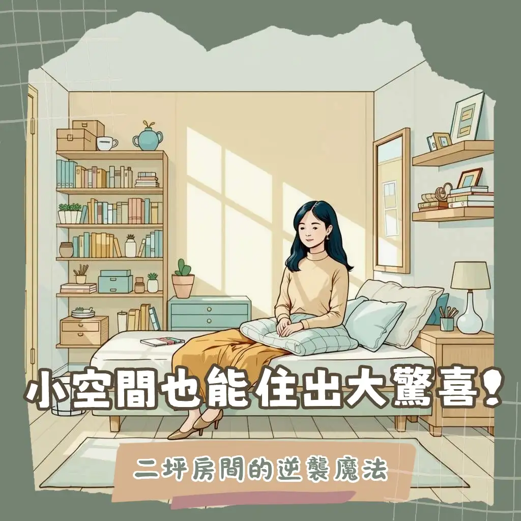 房間2坪設計與佈置，極小空間利用地台床、垂直收納，營造舒適寬敞感。