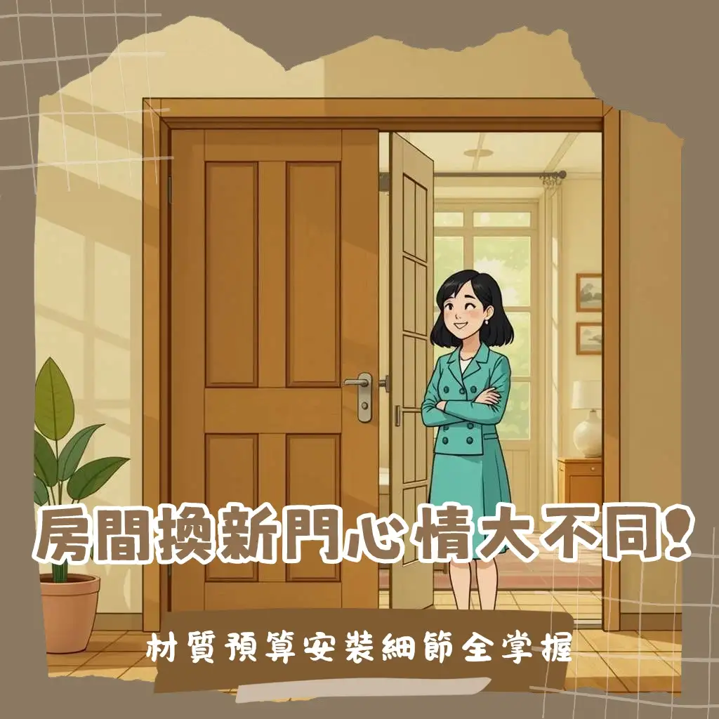 房間門更換,室內門片材質推薦,門框安裝流程,臥室門風格設計,居家空間改造