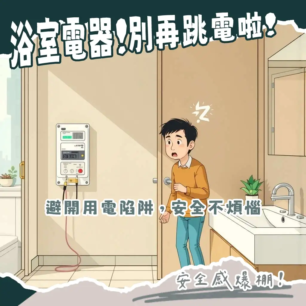 浴室220V拉線：電熱水器、暖風機安全安裝指南與獨立迴路配置要點。