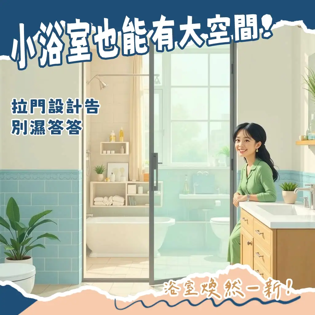 浴室拉門種類材質、小坪數適用性、乾濕分離與清潔安裝指南，一篇搞懂衛浴空間優化。