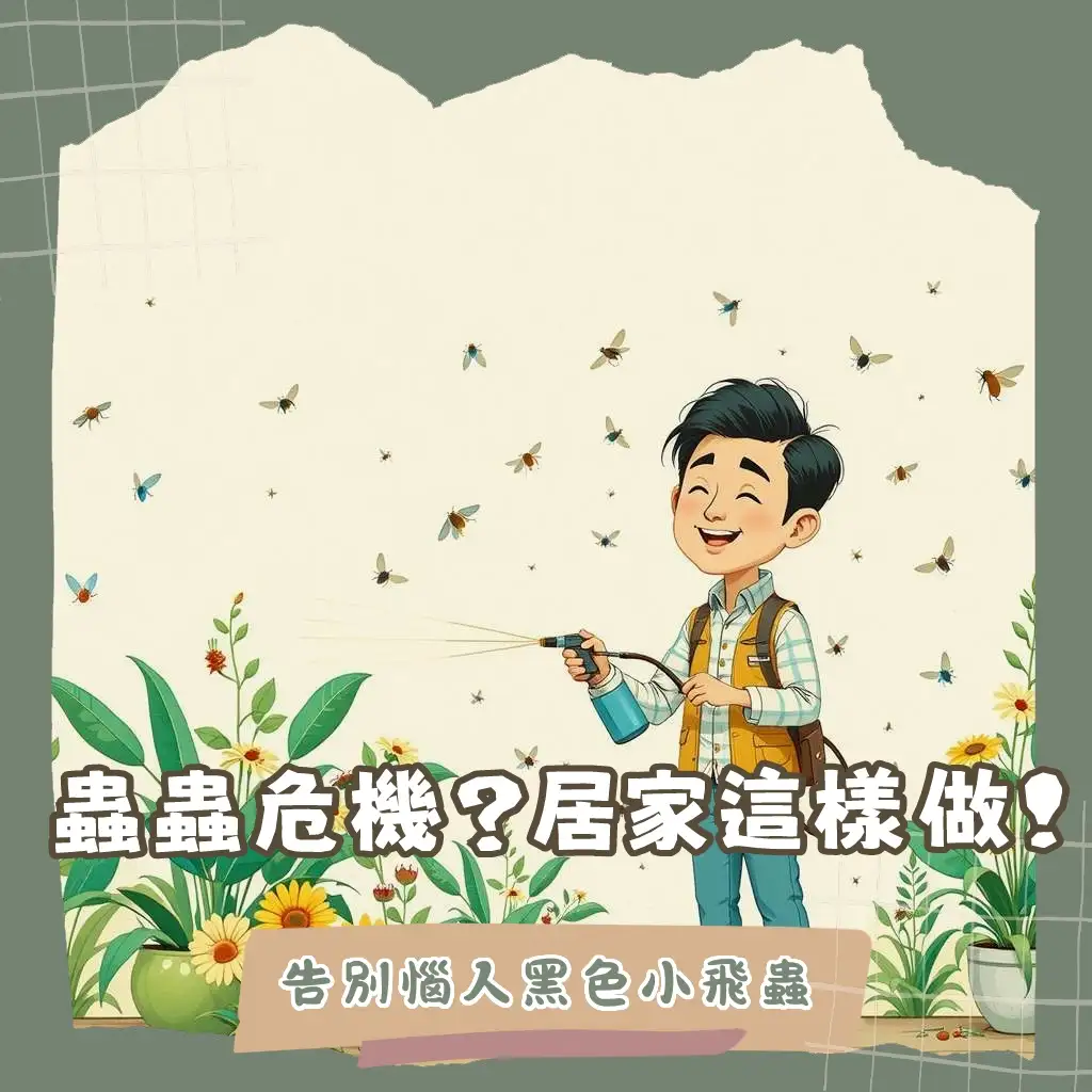 房間黑色小飛蟲清理指南，包含果蠅、蚤蠅的孳生源清潔與各式除蟲方法比較