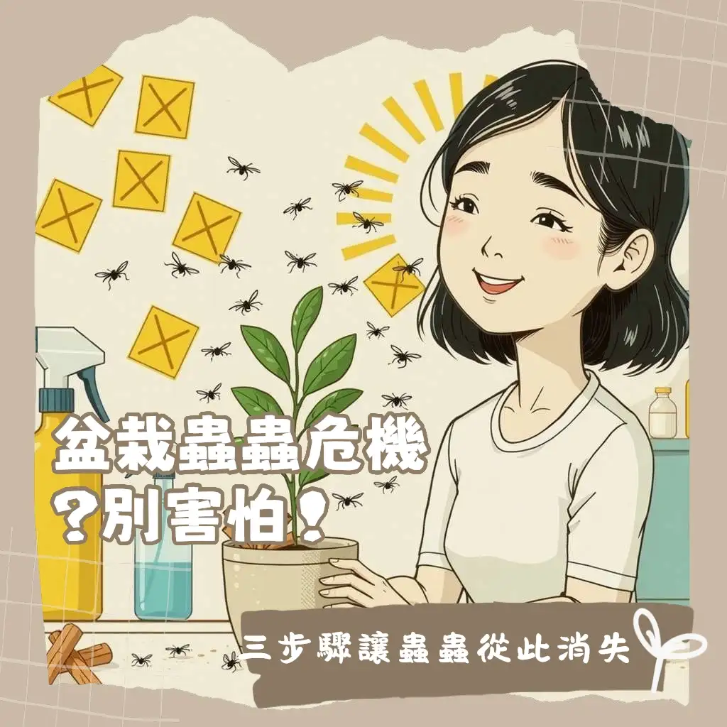 盆栽小黑蟲防治指南：蕈蚋辨識、土壤濕度控制、黃色黏蟲板與肥皂水驅蟲妙招，告別居家煩惱。