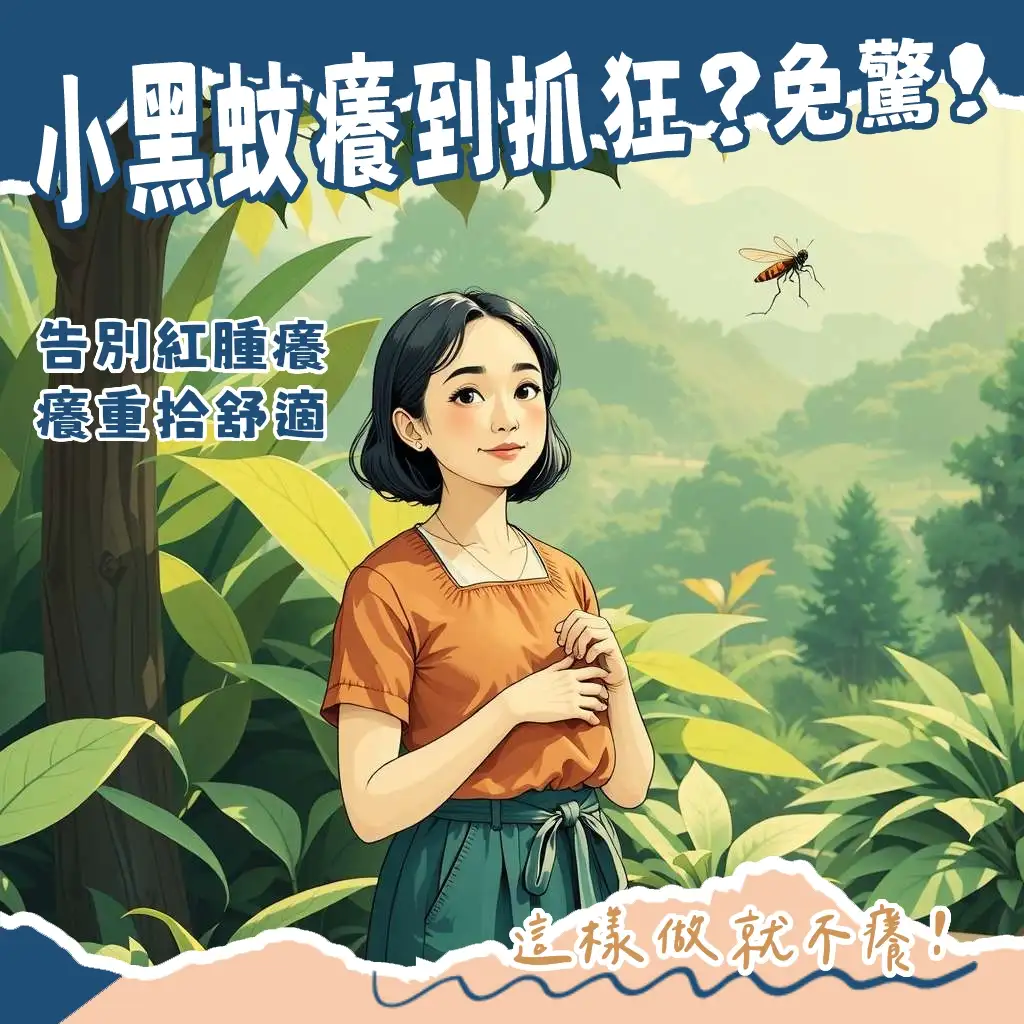 小黑蚊叮咬後的皮膚紅腫癢感，教你快速止癢與預防小黑蚊，遠離色素沉澱與疤痕。